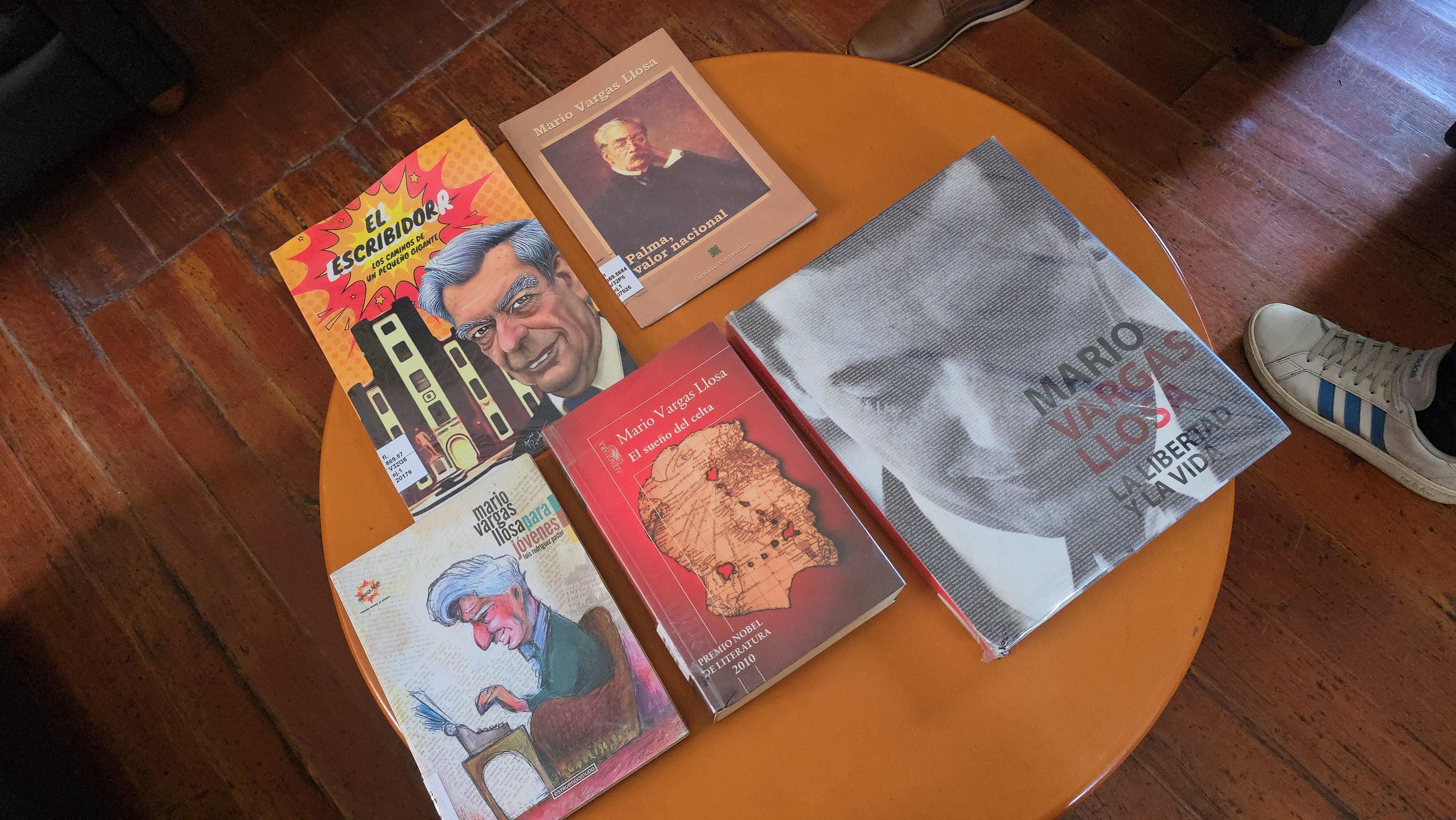 Libros de Mario Vargas Llosa en biblioteca en Arequipa. Foto: GEC