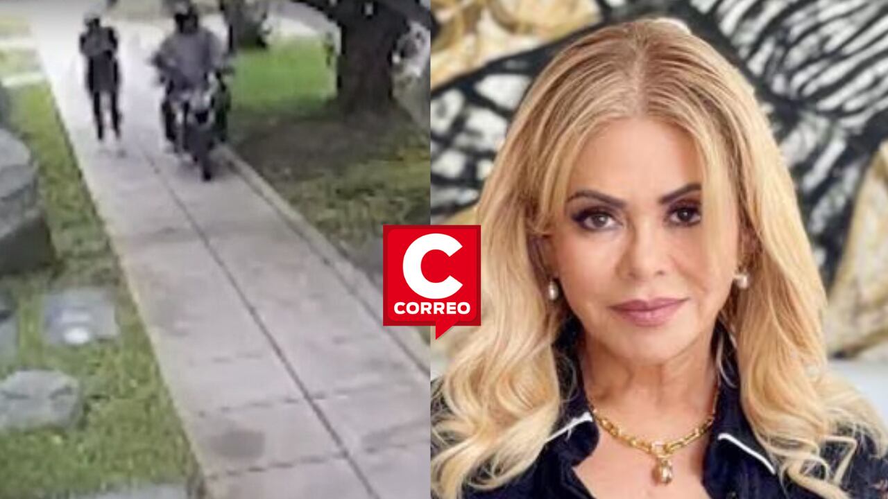 En las imágenes se puede ver a Gisela Valcárcel caminando despreocupadamente, cuando una moto con una mochila de repartidor se acerca por detrás.