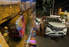 Ica: accidente vehicular deja una mototaxi en el canal La Mochica y dos personas heridas