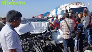 La Libertad: Choque entre automóvil y tráiler deja tres personas heridas