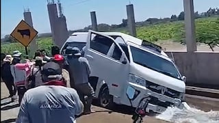 Pasajeros se salvan de morir tras despiste de combi en La Joya, Arequipa