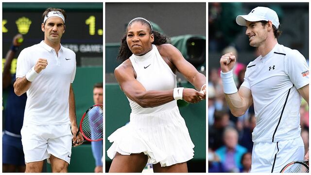  Wimbledon: Roger Federer, Andy Murray y Serena Williams avanzan a cuartos de final 