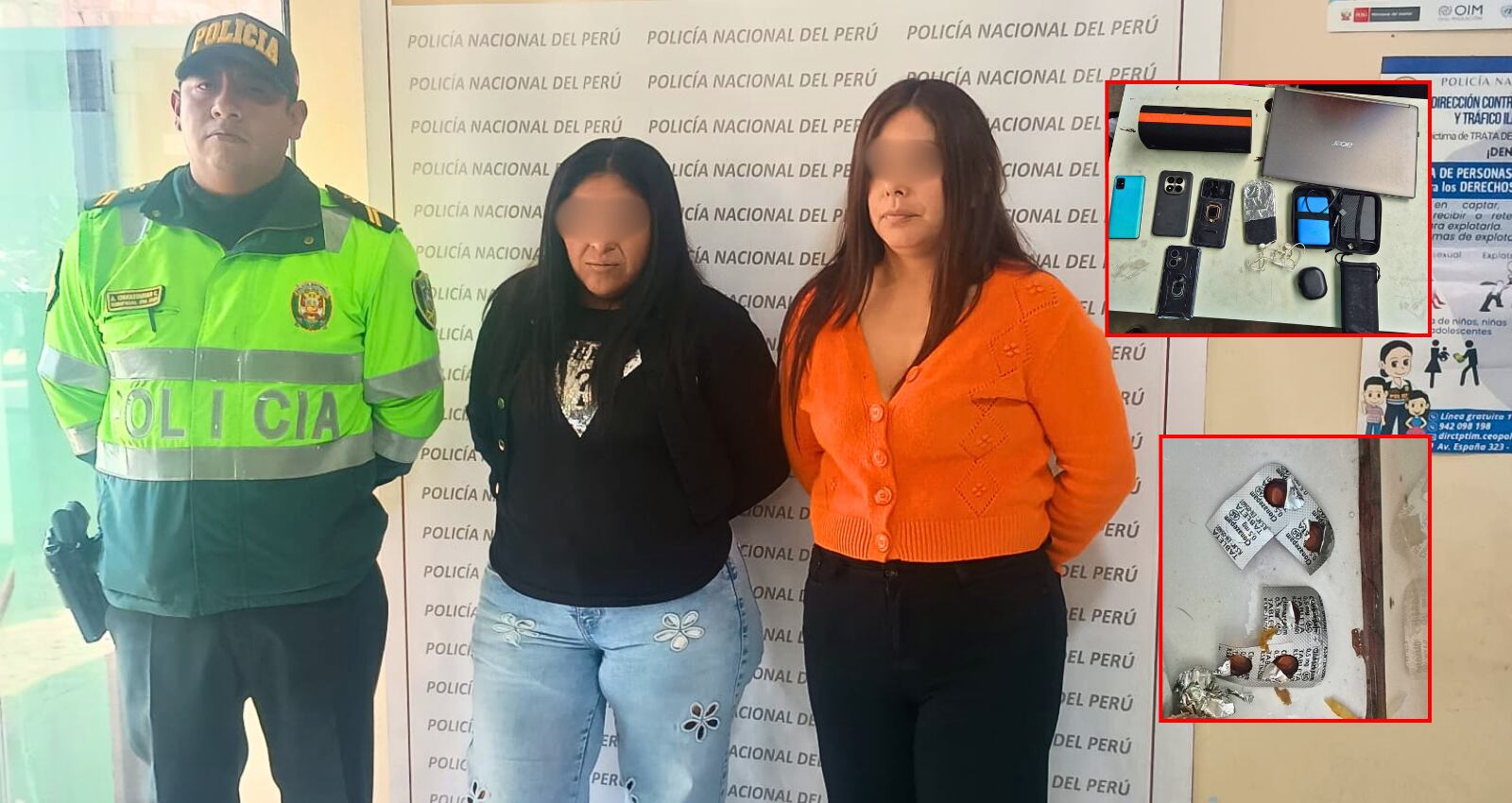 Capturan a dos mujeres por presunto “pepeo” y hurto agravado en el Cercado de Arequipa. Foto: PNP.