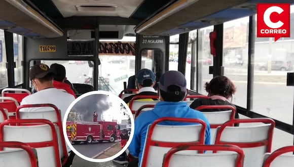 Bus de transporte público se incendia en la Av Tupac Amaru