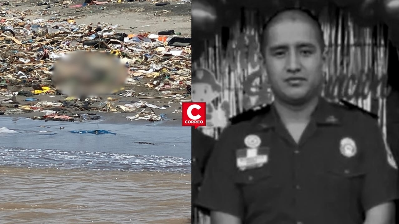 Hallan cuerpo de policía que fue arrastrado por el río Rímac cuando rescataba a un perrito. Composición: Diario Correo.