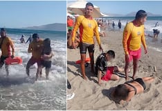 Ica: salvavidas rescatan a dos jóvenes arrastrados por hasta 200 metros en la playa Carhuaz