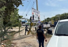 Piura: Autoridades retiran propaganda de partidos políticos en Sullana