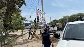 Piura: Autoridades retiran propaganda de partidos políticos en Sullana