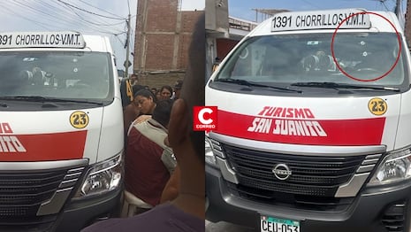 Chorrillos: sicario en moto baleó a conductor de combi de la empresa de transporte San Juanito