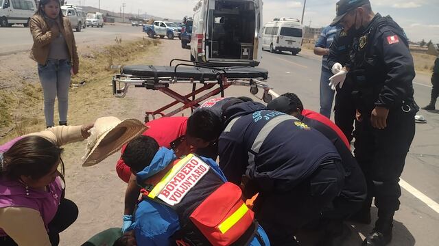 Juliaca: mototaxista resultó herido tras accidente