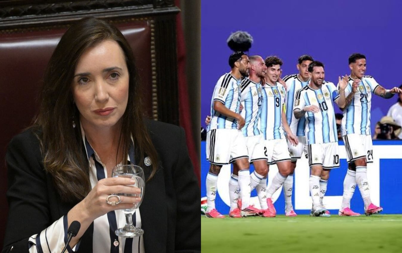 Vicepresidenta de Argentina calienta la previa del Mundial frente a Inglaterra. Foto: Composición/fmdatapergamino.