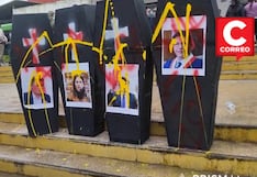 Marcha con ataúdes simbólicos marca paro por la Nueva Carretera Central en Huancayo