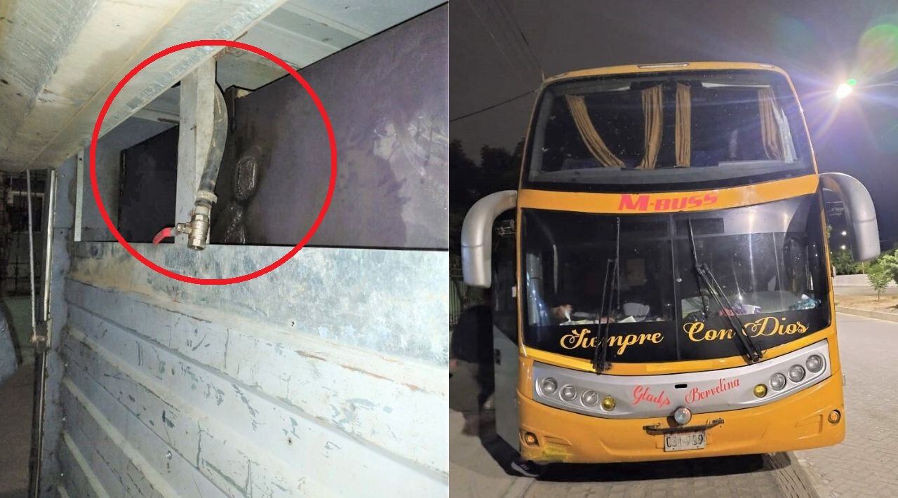Los contrabandistas habían elaborado compartimentos en la bodega y junto a la carroza del vehículo, que llevaba el combustible de Tumbes hacia Chiclayo.