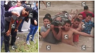 Patrullero cae a río y logran rescatar al policía de ser arrastrado por la corriente (VIDEO)