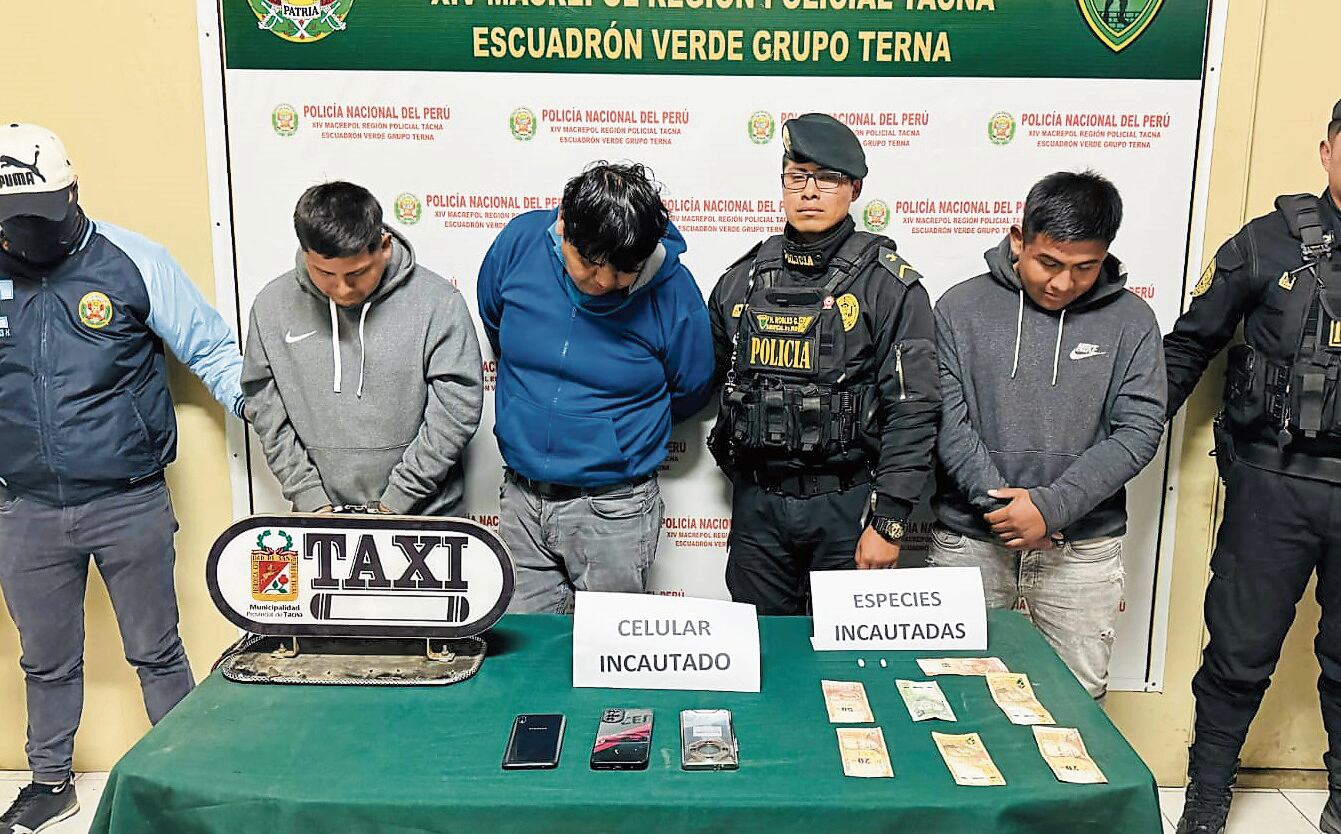 Tres varones fueron aprehendidos en el distrito de Ciudad Nueva. Son los denominados “Boleteros del cono norte”. (Foto: Difusión)