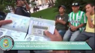 ​Intervienen a colombianos drogándose en plaza de armas de Nuevo Chimbote