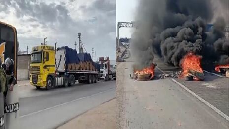 Lambayeque: Numerosos vehículos varados en la Panamericana Norte por protesta de pescadores