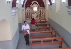 Ladrón hurta bolso mientras su víctima rezaba en iglesia de Lambayeque (VIDEO)