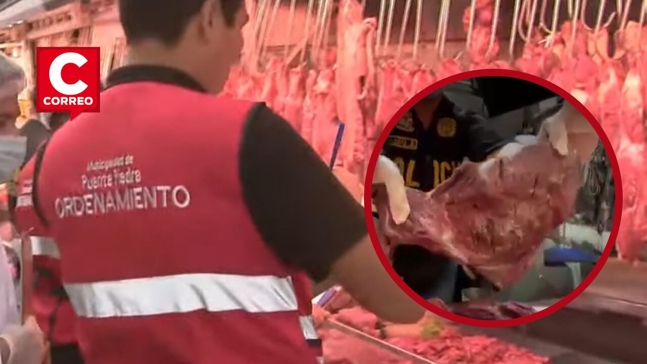 Un operativo en un mercado en Puente Piedra descubrió que algunos puestos vendían carne de caballo en pésimo estado haciéndola pasar por carne de res.