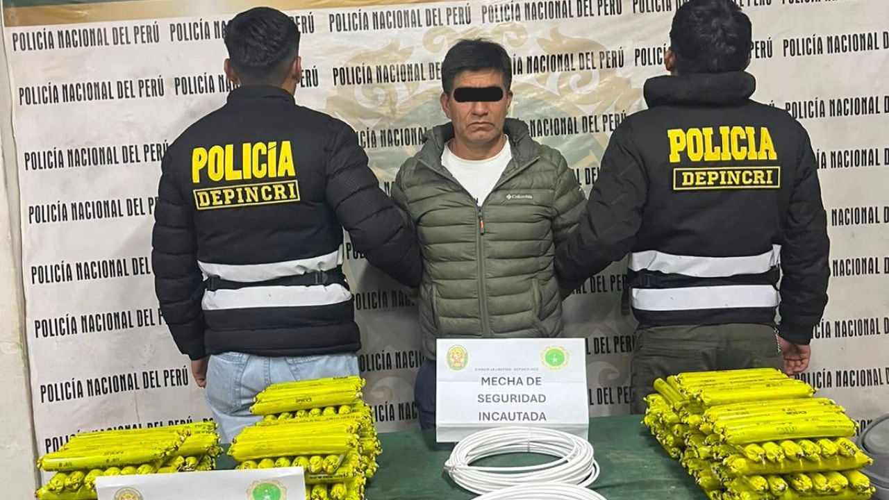 La Policía lo detuvo cuando trasladaba los explosivos por el distrito de Huamachuco, en Sánchez Carrión.