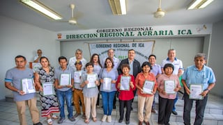 PRETT entrega más de 20 títulos de propiedad a agricultores de Ica, Pisco y Chincha