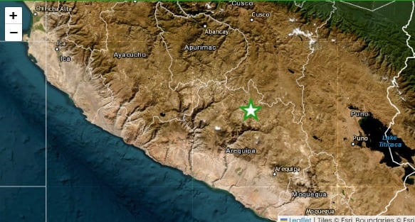 Sismo de magnitud 4.0 remeció Castilla esta mañana. Foto: Captura de pantalla IGP.