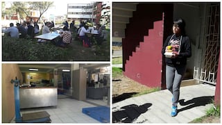 Universitarios almuerzan al aire libre en la UNSA por la falta de un comedor