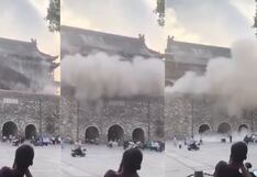 Parte del techo de la histórica Torre del Tambor colapsa en China tras reciente restauración