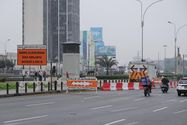 Así se ve el cierre del paso a desnivel de la Vía Expresa por obras de la Línea 2 del Metro (Fotos: Hugo Pérez/GEC)