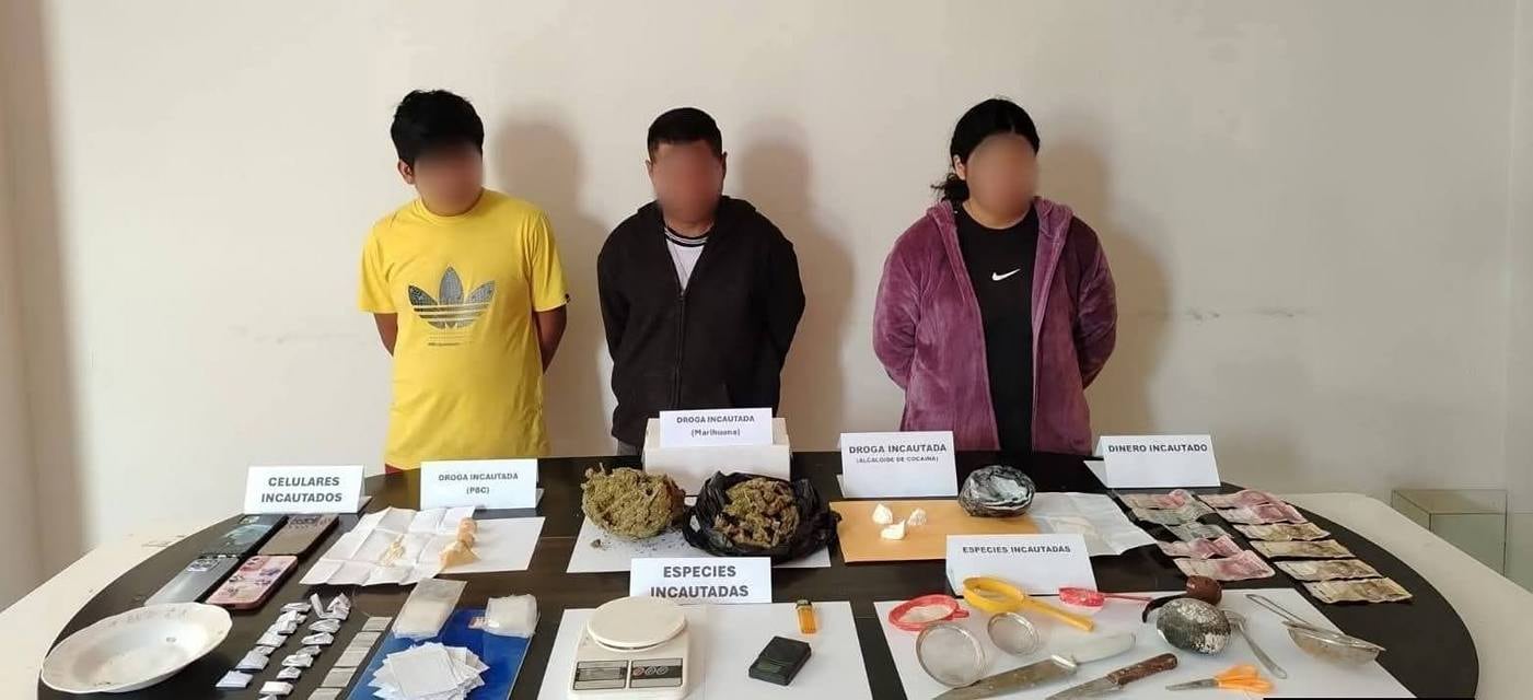 Detienen a tres personas por microcomercialización de droga en Majes-El Pedregal