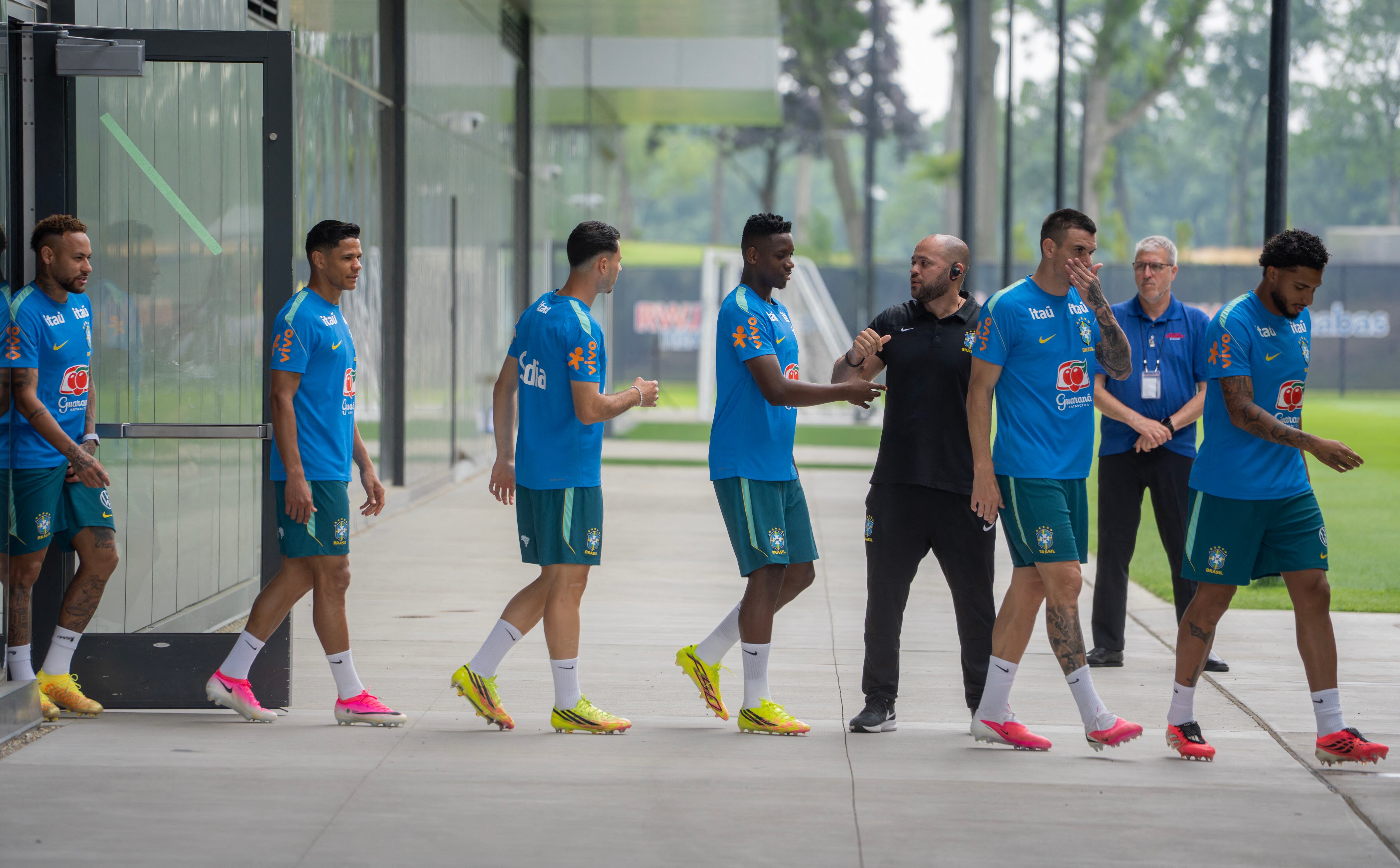 The Brazilian national team trains ahead of the match against Japan, part of the FIFA World Cup Round of 32, in Morristown, New Jersey, on June 26, 2026. (Photo by Santiago Armas/NurPhoto) (Photo by SANTIAGO ARMAS / NurPhoto via AFP)