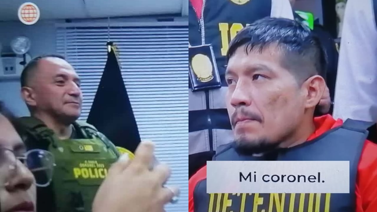 Tenso reencuentro cara a cara de ‘El Monstruo’ con el coronel PNP Roger Cano, a quien había ordenado asesinar. (Foto: Captura Cuarto Poder)