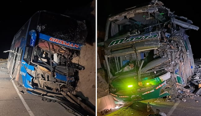 Vehículos de empresas de transporte chocaron en la carretera Binacional en Moquegua