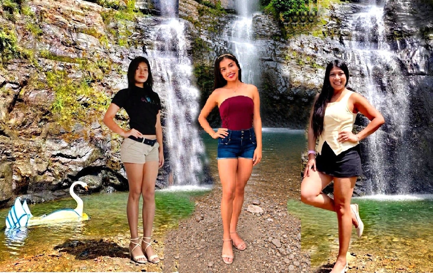 Simpáticas postulantes al cetro de Miss Canchaque, Miss Lady y Miss Turismo.