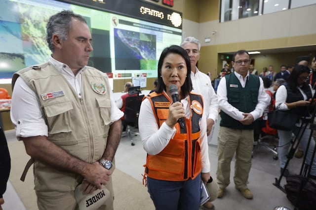 Keiko Fujimori anuncia despliegue de ministros por lluvias y suspensión de vuelos en Tacna (Foto: Mario Zapata/GEC)