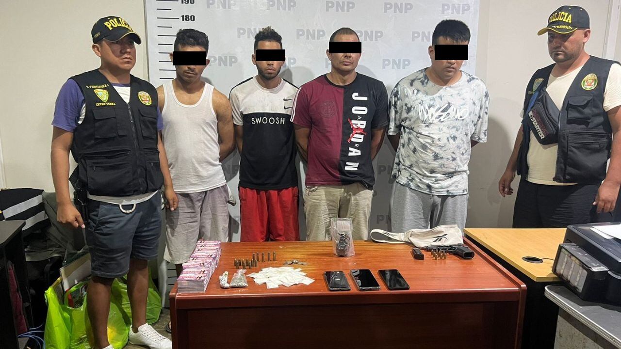 Durante operativo policial, también intervienen a cuatro hombres. El artefacto explosivo estaba escondido en una bolsa.