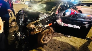 Un herido deja violento impacto entre taxi y camioneta en Trujillo