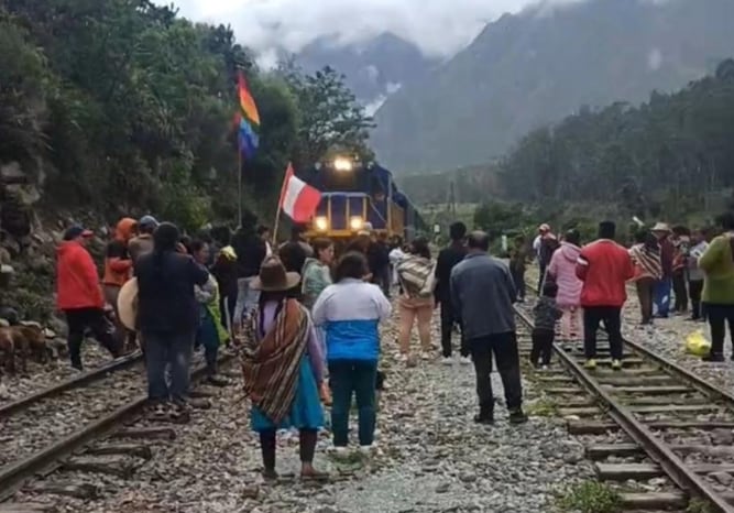 Protestas en Machupicchu pueblo iniciaron la mañana de este 25 de enero. (Foto: captura/Cusco en Portada)