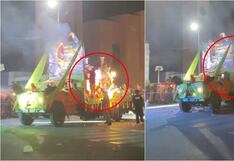 Incendio en camión alegórico genera alarma durante corso en Pisco