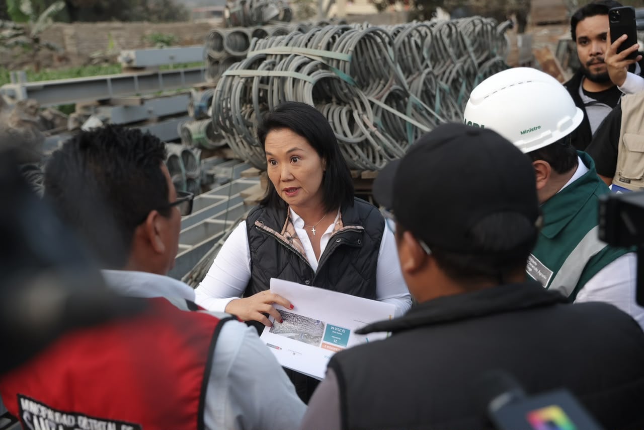 La Presidenta Keiko Fujimori supervisó depósito de geomallas en Santa Eulalia. (Fotos: Joel Alonzo/ @photo.gec)