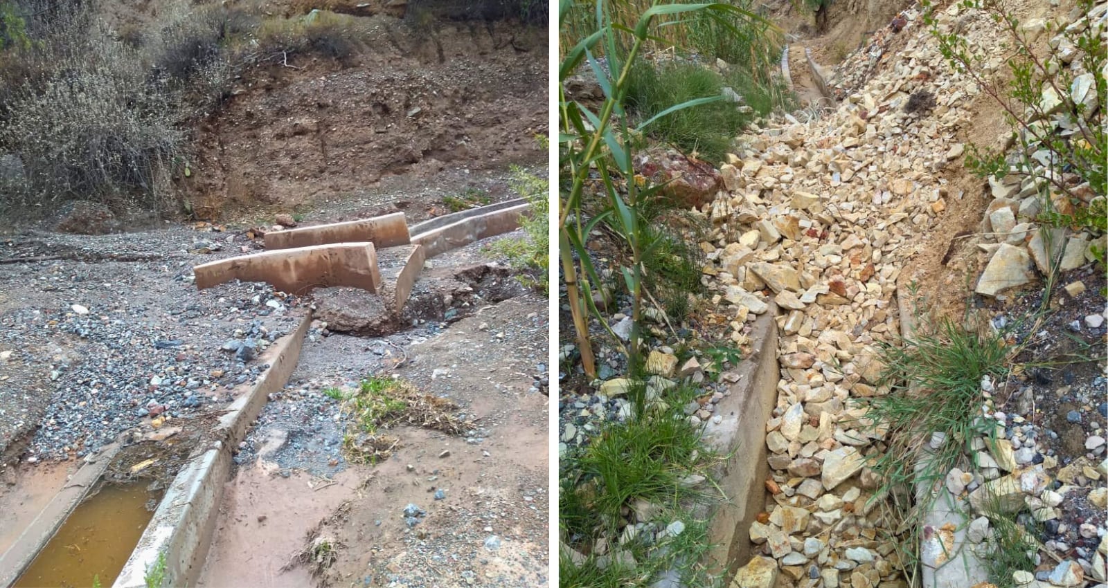 Lluvias dañan canal de regadío en Quechualla (La Unión) y dejan a familias sin agua. Foto: Comité de Usuarios del anexo de Allancay.