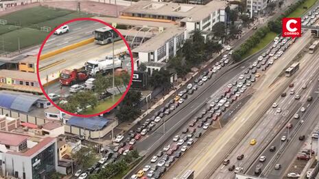 Vía Expresa: Gran congestión vehicular se registra tras accidente de cisterna