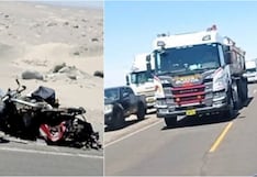 Palpa: motociclista se salva de milagro tras ser arrollado por un volquete en la Panamericana Sur