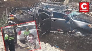 Huancayo: Camioneta vuelca al río Shullcas, muere padre y dos mujeres se salvan