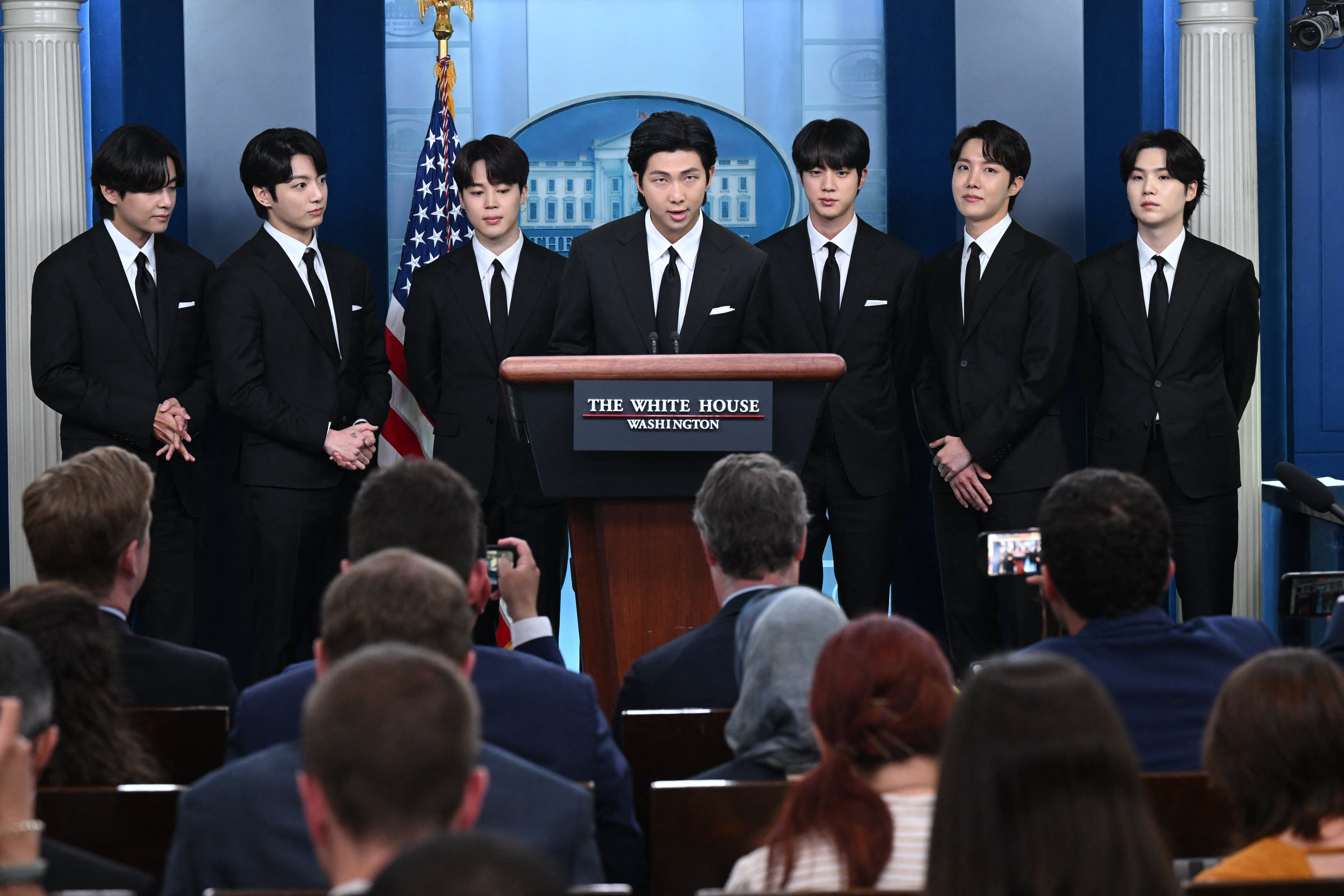 BTS en mayo del 2022, durante su visita a la Casa Blanca. Dos semanas después, la boyband surcoreana confirmó su separación temporal.
