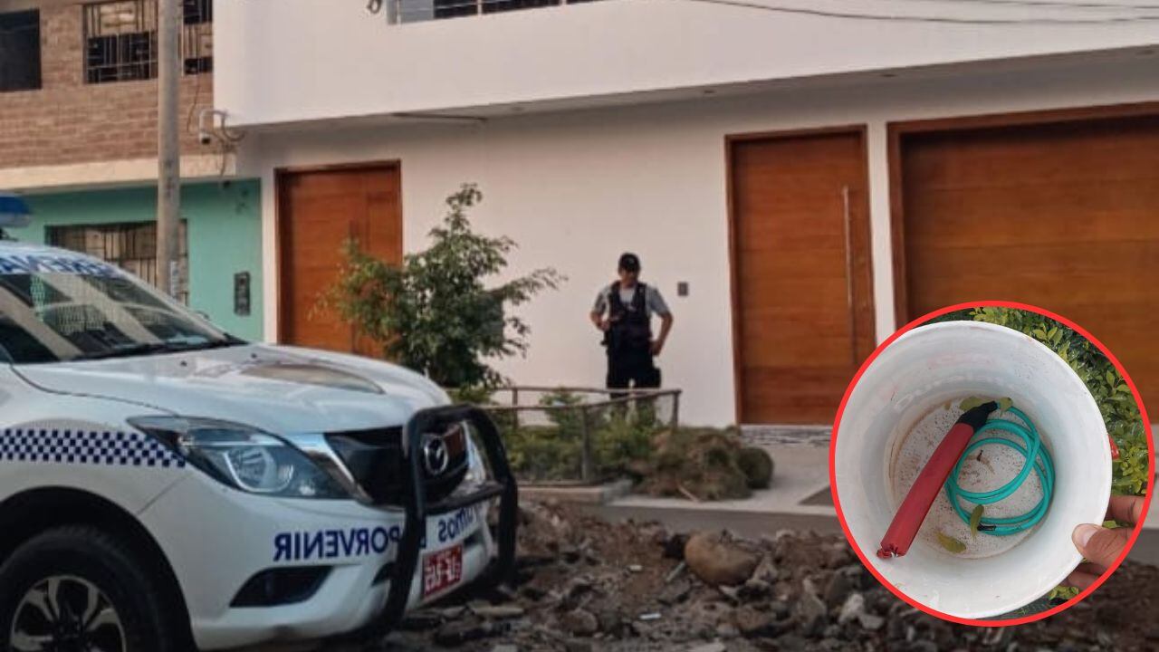 Maleantes llegaron hasta la vivienda del empresario y arrojaron aparato explosivo en el jardín.