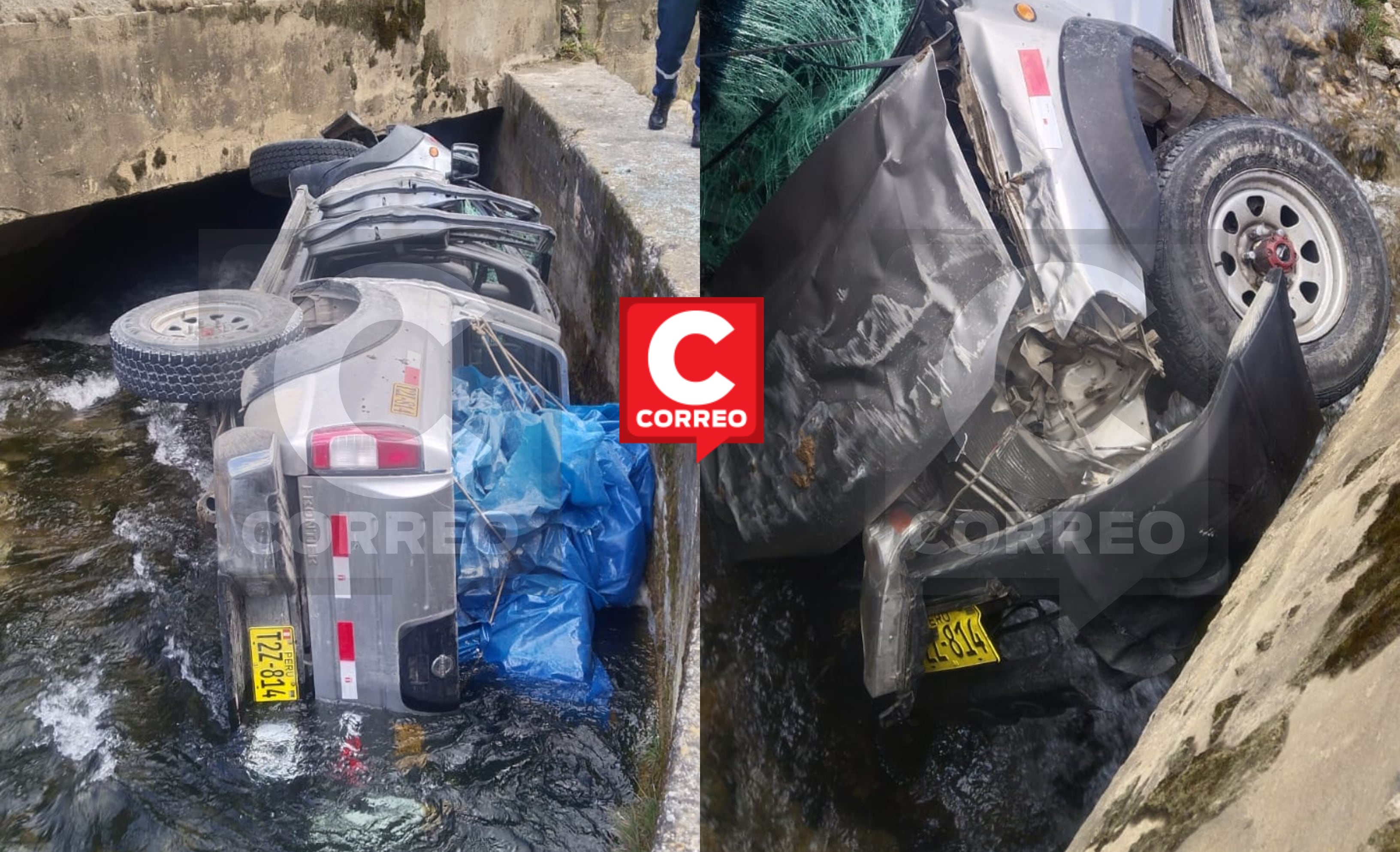 Camioneta cae al río Tishgo en el tramo La Oroya - Pasco y ocupantes se salvan de morir