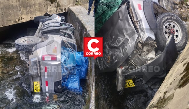 Camioneta cae al río Tishgo en el tramo La Oroya - Pasco y ocupantes se salvan de morir