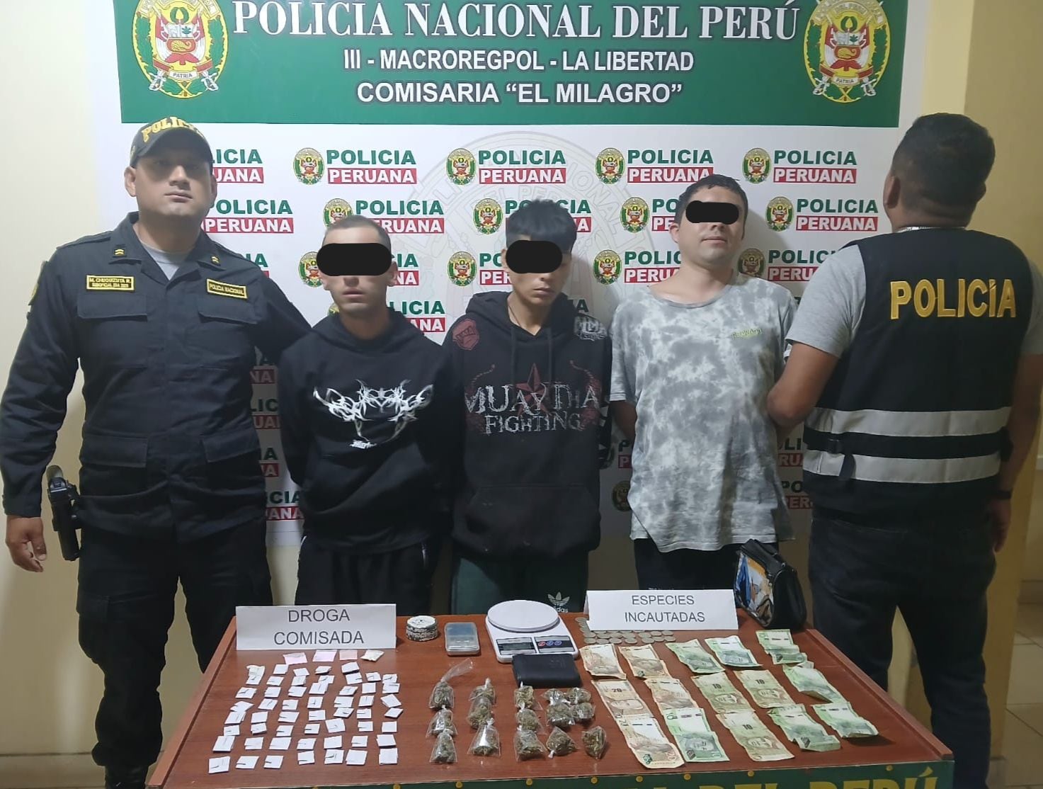 Policía realizó operativo para erradicar la venta de drogas en el centro poblado El Milagro, en Huanchaco.