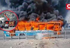 El Agustino: Controlan incendio de bus en vía de Evitamiento